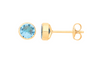 9ct Rubover Blue Studs
