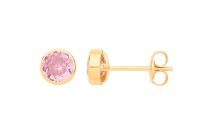 9ct Pink Rubover Studs