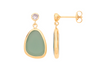 9ct Green Glass Drop Earrings