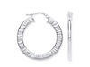 Ribbed Silver Hoops