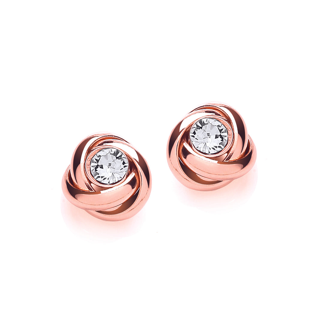 Rose plated rose studs