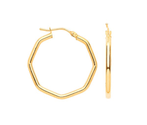 Yellow Gold octagon hoops