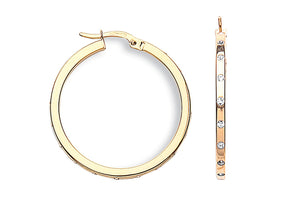 Yellow Gold studded hoops
