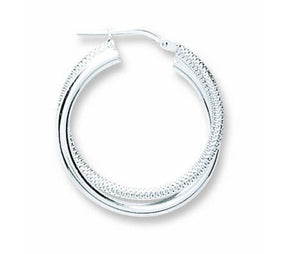 Double Sterling Silver Hoops